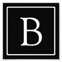 Simple Classic Monogram | Black w/ White Text