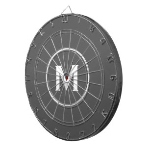 Simple Classic Monogram Grey Dartboard