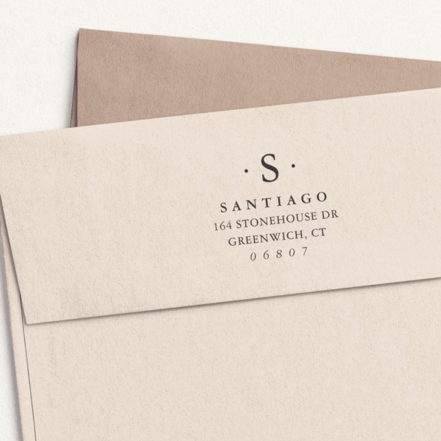 Simple Classic Monogram Return Address Self-inking Stamp (Creator Uploaded)