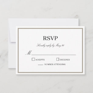 Simple Classic Monogram RSVP Response Card