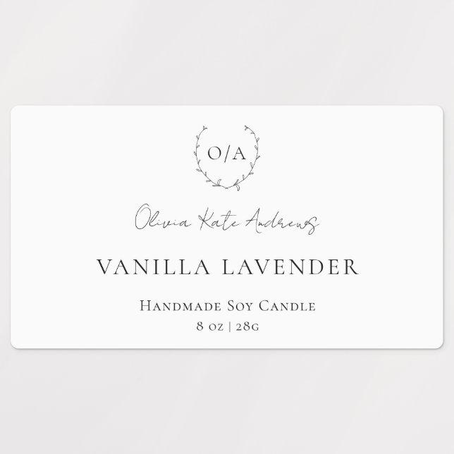 Simple Classic Monogram Wreath Elegant (Design 1)
