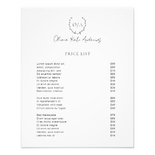 Simple Classic Monogram Wreath Elegant Photo Print