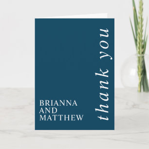 Simple Classic Navy and White Thank You Card
