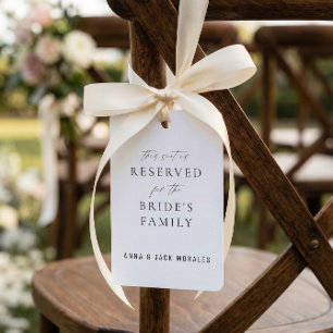 Simple Classic Neutral Reserved Wedding Name Tag Invitation