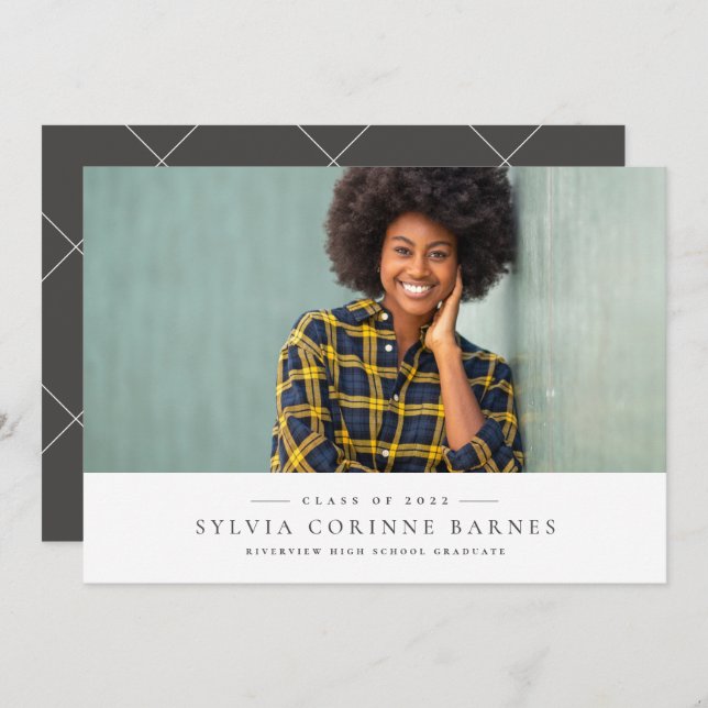 Simple classic one photo graduation announement (Front/Back)