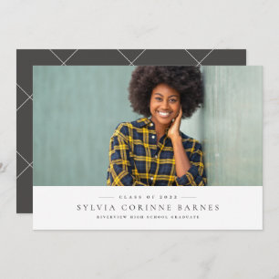 Simple classic one photo graduation announement