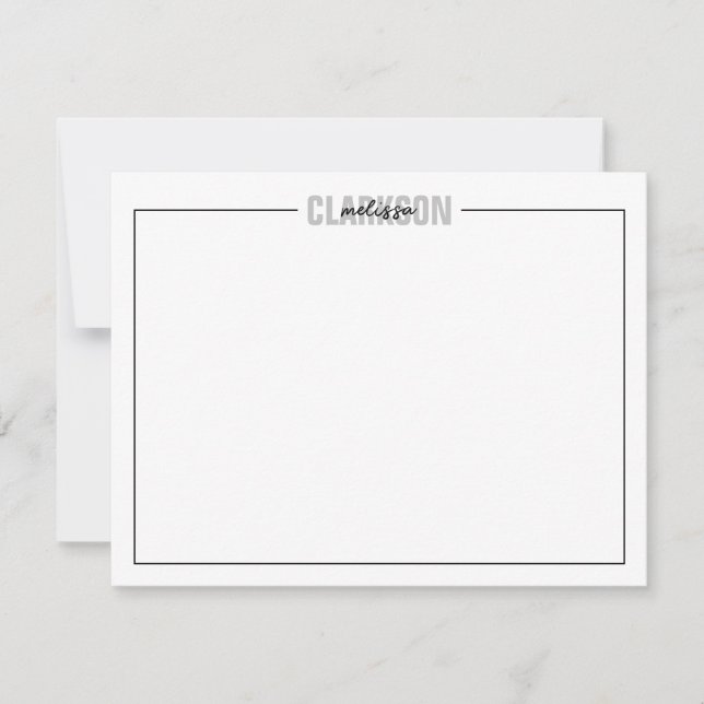 Simple Classic Overlapping Names Bordered Card (Front)