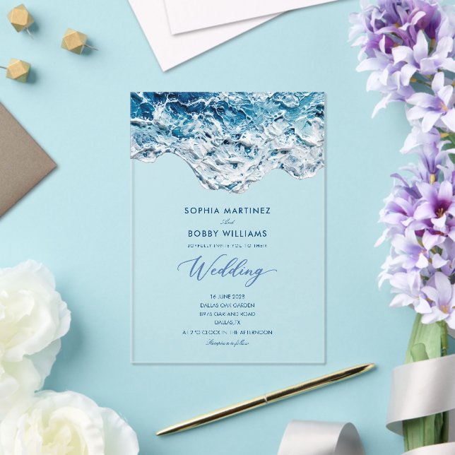  simple classic  photo Acrylic wedding invite Invitations (Insitu (Wedding))