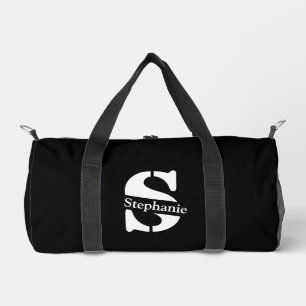 Simple Classic Professional Monogram and Name Duffle Bag