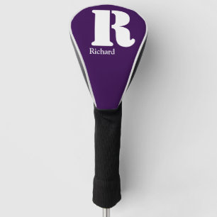Simple Classic Professional Monogram and Name Golf Head Cover