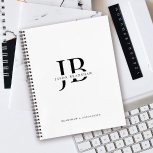 Simple Classic Professional Monogram and Name Notebook