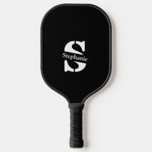 Simple Classic Professional Monogram and Name Pickleball Paddle