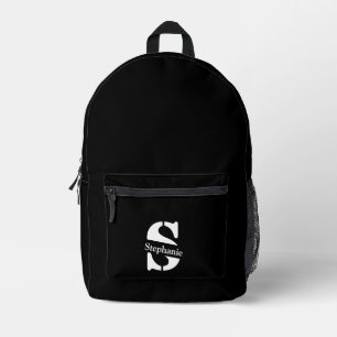 Simple Classic Professional Monogram and Name Printed Backpack