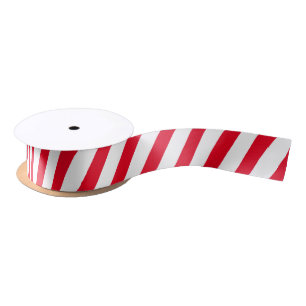Simple Classic Red and White Striped Satin Ribbon