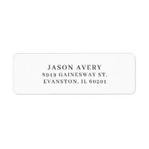 Simple Classic Return Address Text Based Printed