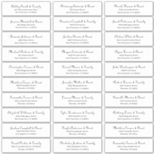Simple Classic Script Wedding Guest Names Address