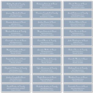 Simple Classic Script Wedding Guest Names Address