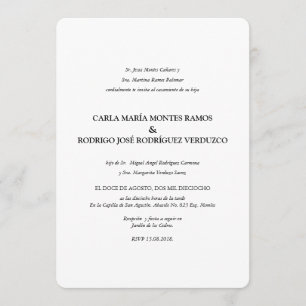 Simple Classic Spanish Wedding Invitation