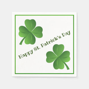 Simple Classic St. Patrick's Day Shamrocks Party Napkin