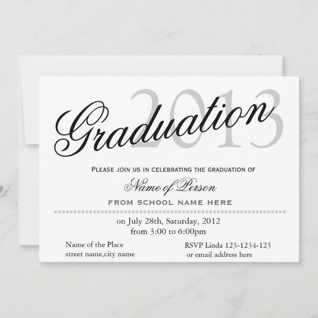 Simple, classic,stylish graduation announcment invitation (Front)