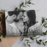 Simple classic stylish photo save the date<br><div class="desc">This simple but stylish photo save the date card is the perfect way to announce your engagement and upcoming wedding to friends and family. The front of this horizontal save the date features a modern type treatment in white at the bottom of a single photo. The back is a chic...</div>