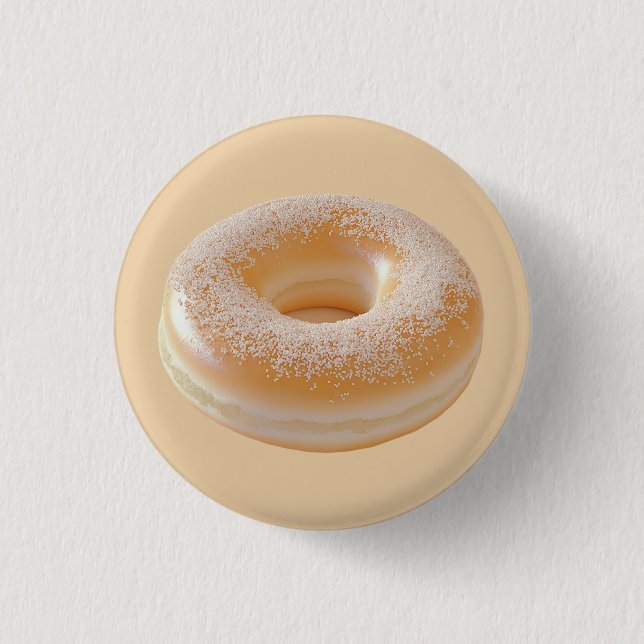 Simple Classic Sugar-Dusted Doughnut 3 Cm Round Badge (Front)