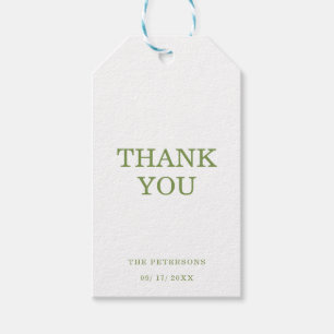 Simple Classic Summer Green Thank You Party Gift Tags