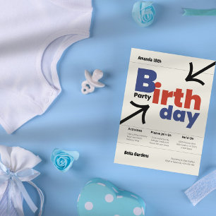 Simple Classic Swiss Birthday Invitation