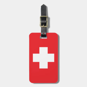 Simple Classic Switzerland Red White Swiss Cross Luggage Tag