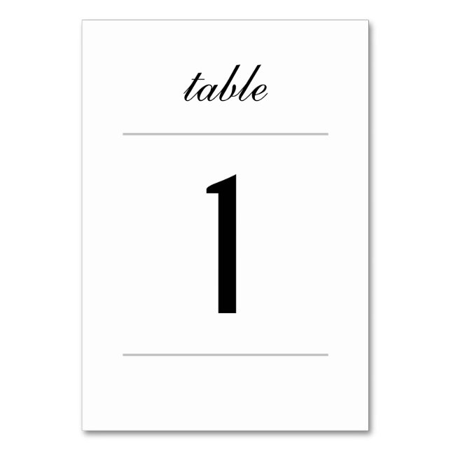 Simple Classic Table Card (Front)