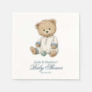 Simple Classic Teddy Bear Baby Shower Napkin
