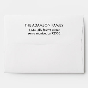 Simple Classic Typography Back Flap Return Address Envelope