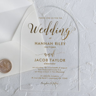 Simple Classic Typography Wedding Arch Acrylic Invitations