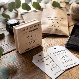Simple Classic Wedding Favour Rubber Stamp