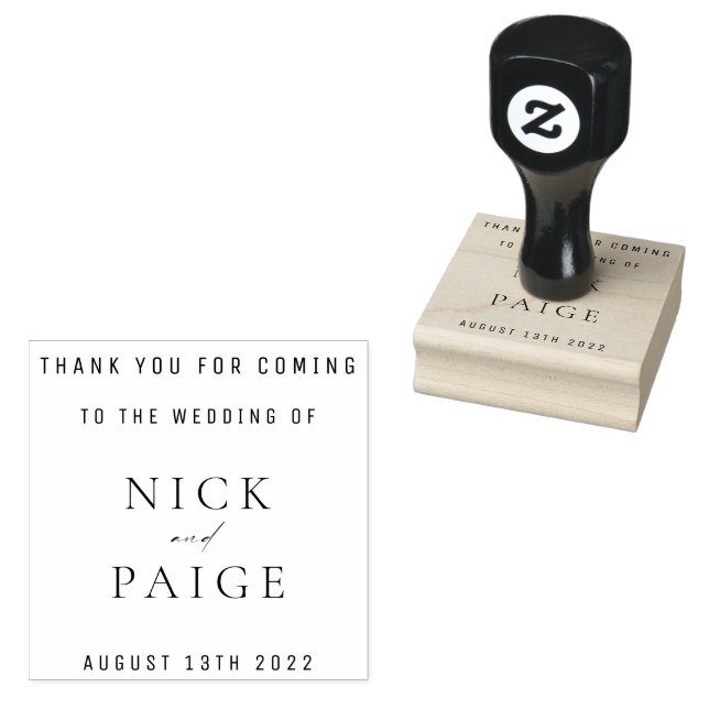 Simple Classic Wedding Favour Rubber Stamp (Stamped)