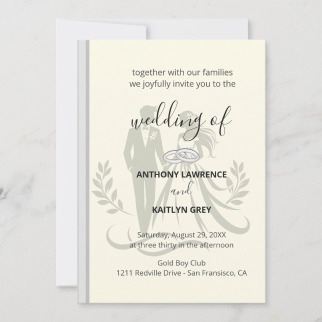 Simple Classic Wedding Invitation – Customizable (Front)