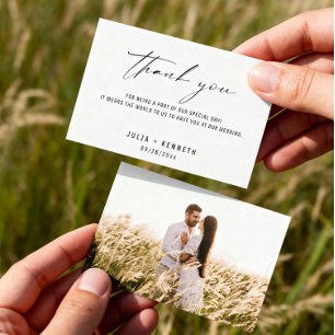 Simple Classic Wedding Photo Thank You Cards