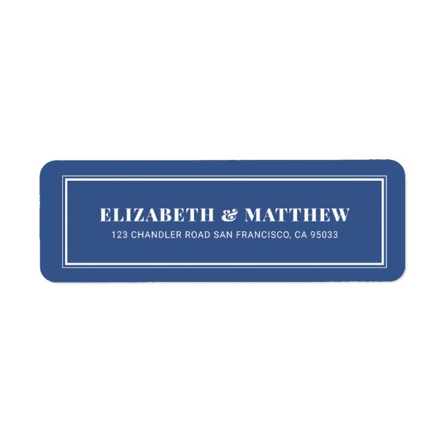 Simple Classic Wedding Return Address Label (Front)