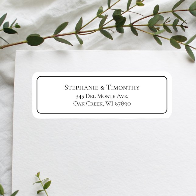 Simple Classic Wedding Return Address Label (Effortlessly manage wedding correspondence with our simple return labels, ensuring seamless mailing.)