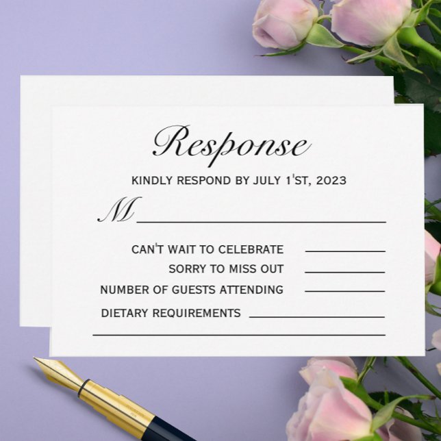 Simple Classic Wedding RSVP Card (Creator Uploaded)