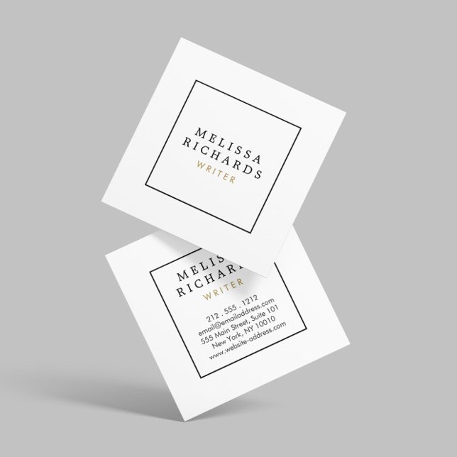Simple Classic White Square Business Card (Creator Uploaded)