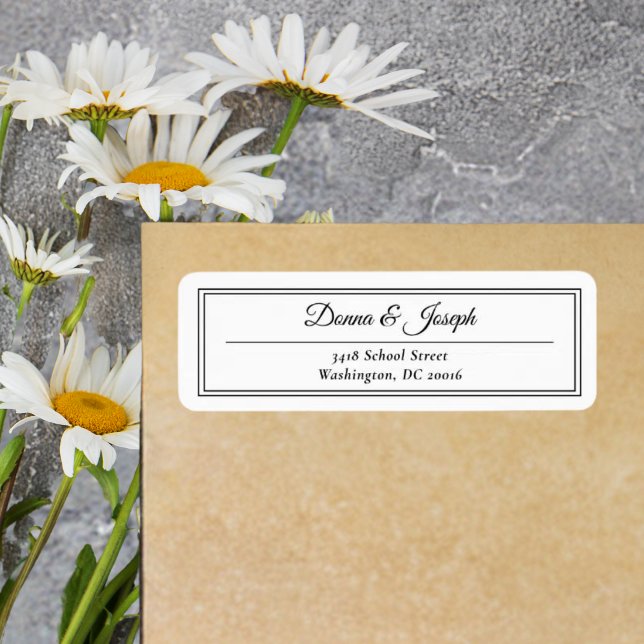 Simple Classic White Wedding Return Address Return Address Label (Creator Uploaded)