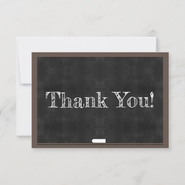 Simple Classroom Chalkboard Thank You Teacher Card (Front)