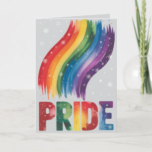 Simple Classy and Elegant Artistic Gay Christmas Holiday Card