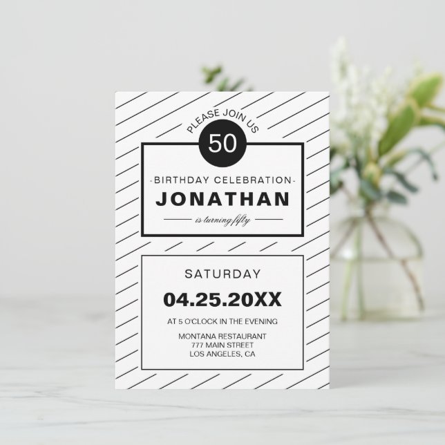 Simple Classy Birthday Invitation (Standing Front)