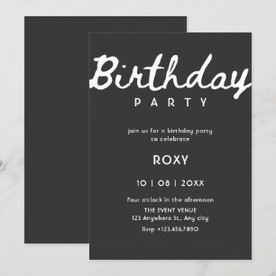 Simple classy birthday invitation