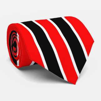 Simple Classy Black and White Double Stripe on Red Tie