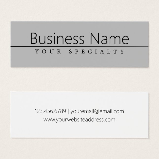 Simple Classy Black Text on Grey (Front & Back)