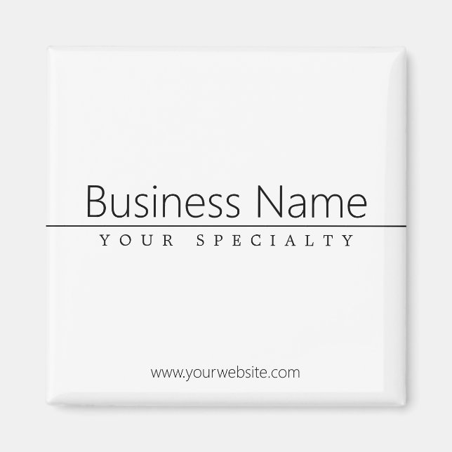 Simple Classy Black Text on White Magnet (Front)