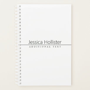 Simple Classy Black Text on White Planner